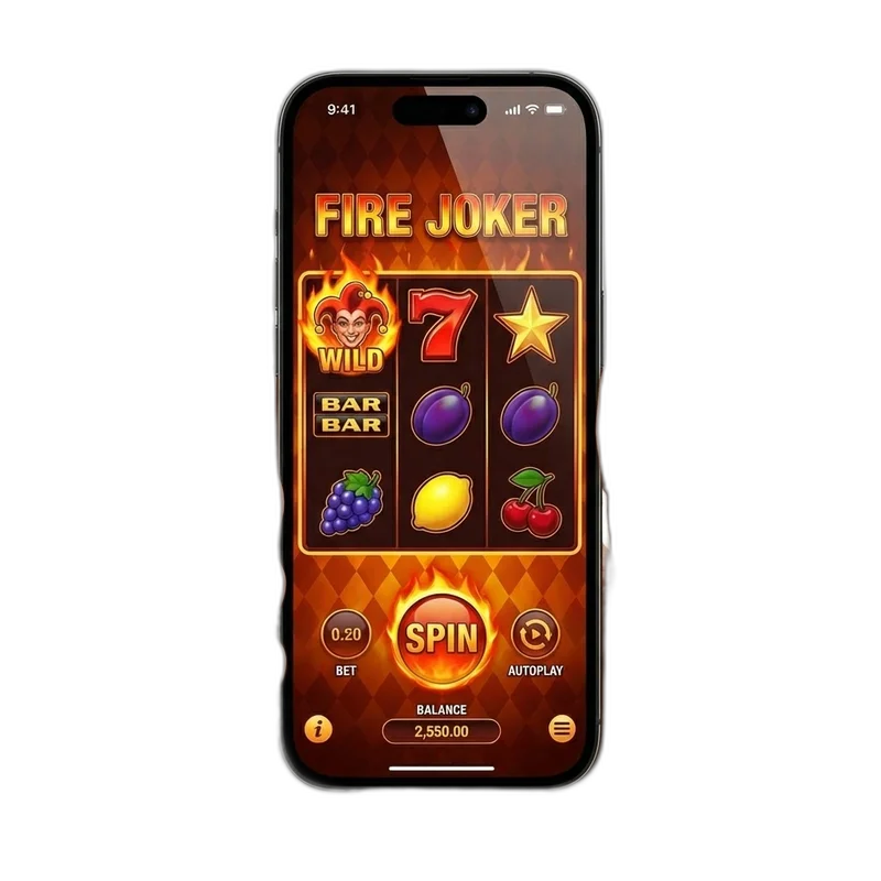 Fire Joker mobile slot loaded on iPhone in portrait mode